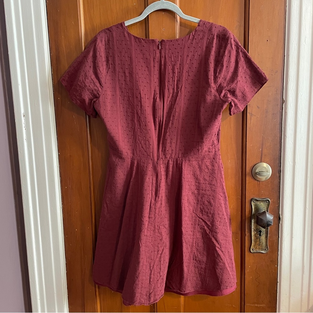 Madewell Red A-Line V-Neck Midi Dress - Picture 2 of 4